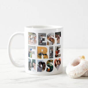Modern bästa vänner 12 fotokollage BFF Besties Kaffemugg