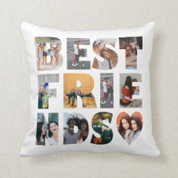 Modern bästa vänner 12 fotokollage BFF Besties Kudde