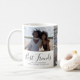 Modern Bästa Vänner 3 Foto Kollage BFF Besties Kaffemugg