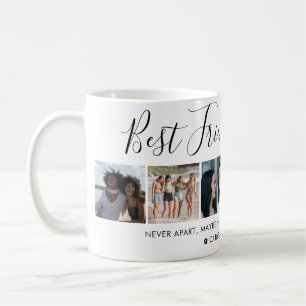 Modern bästa vänner 6 fotokollage skriptcitat kaffemugg