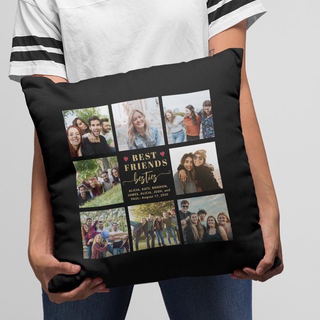 Modern bästa vänner 8 fotokollage keepéé kudde (Skapare uppladdad)