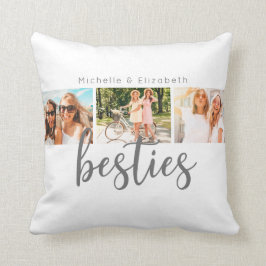 Modern Bästa vänner Besties Photo Collage Kudde