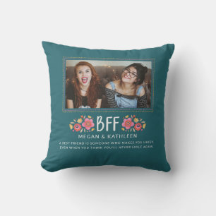 Modern bästa vänner, BFF-foto Dekorativ kudde