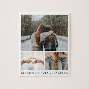Modern Bästa Vänner Enkel Bästa Vänner Foto Collag Pussel