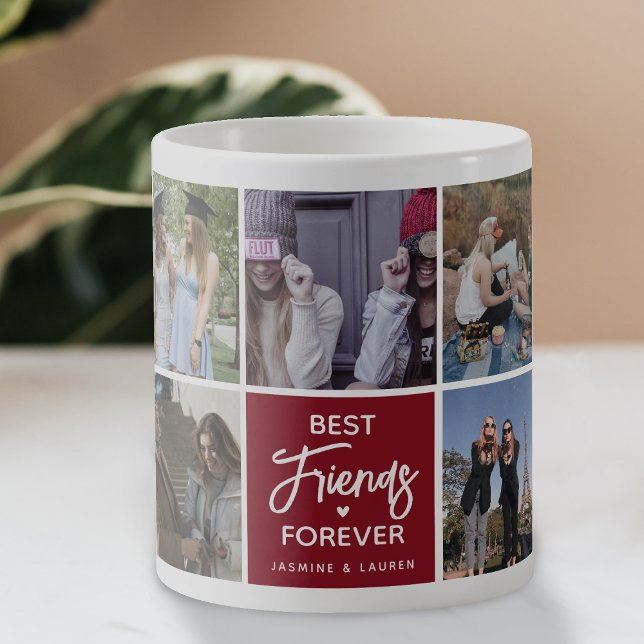 Modern Bästa Vänner För Evigt Foto Collage Kaffemugg (Skapare uppladdad)
