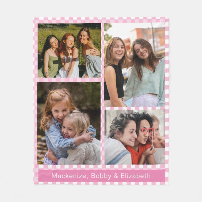 Modern BÄSTA VÄNNER FÖR FRAMTIDA Photo Collage Nam Fleecefilt (Framsidan)