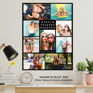 Modern BÄSTA VÄNNER FÖR FRAMTIDEN 9 Photo Collage Poster