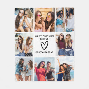 Modern bästa vänner för Photo Collage Namn Fleecefilt