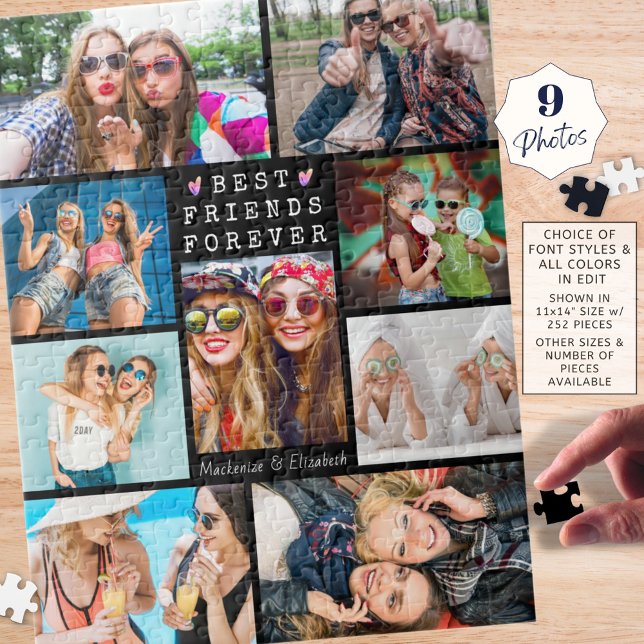 Modern BÄSTA VÄNNER FÖR YTTERLIGARE 9 Photo Collag Pussel (Skapare uppladdad)