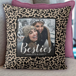 Modern bästa vänner leopard Skriv ut foto Kudde