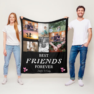 Modern bästa vänner Photo Collage Fleece Blanket
