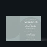 Modern Bat mitzvah för Geometric Arch Dusty Teal Inbjudningar<br><div class="desc">Bat mitzvah inbjudan till modern,  minimalistisk geometrisk,  dusty-skalning</div>