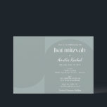Modern Bat mitzvah för Geometric Arch Dusty Teal Inbjudningar<br><div class="desc">Bat mitzvah inbjudan till modern,  minimalistisk geometrisk,  dusty-skalning</div>