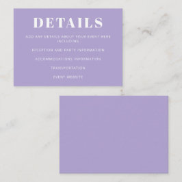 Modern Bat mitzvah Lavender-Lila med minimalistisk Tilläggskort