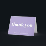 Modern Bat mitzvah Lavender Lila Personlig Tack Kort<br><div class="desc">Modern tackkort för personlig,  fetstil,  lavender</div>