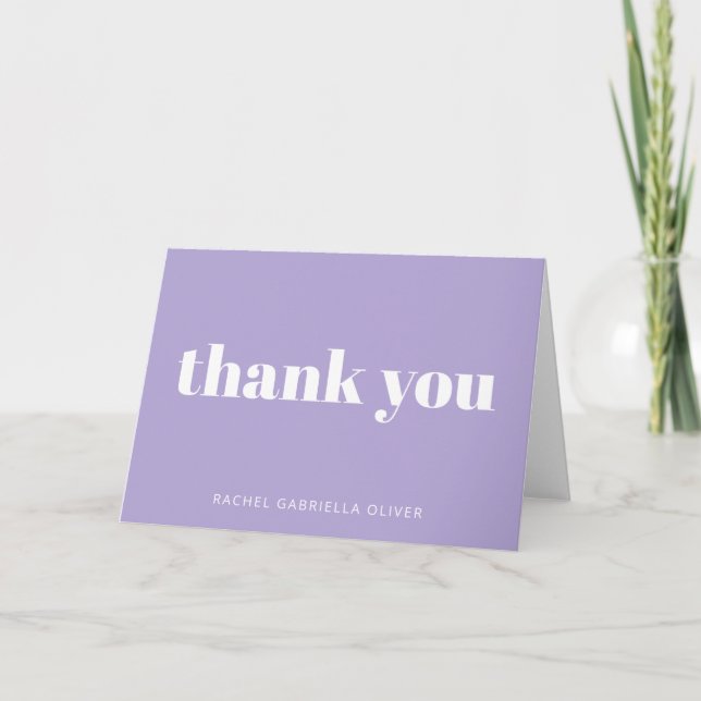 Modern Bat mitzvah Lavender Lila Personlig Tack Kort (Framsida)