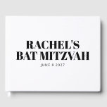 Modern Bat mitzvah svartvitt-Personlig Gästböcker<br><div class="desc">Modern Bat mitzvah Svartvit Personlig Guest Bok</div>