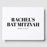 Modern Bat mitzvah svartvitt-Personlig Gästböcker<br><div class="desc">Modern Bat mitzvah Svartvit Personlig Guest Bok</div>