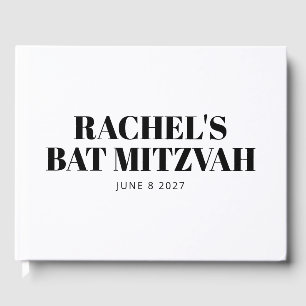 Modern Bat mitzvah svartvitt-Personlig Gästböcker