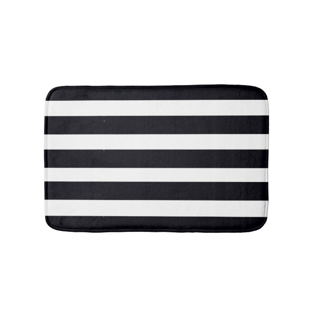 Modern Bathroom Classic Black and White Stripe Badrumsmatta (Framsidan)