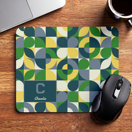 Modern Bauhaus Abstrakt Geometrisk Monogrammönster Musmatta