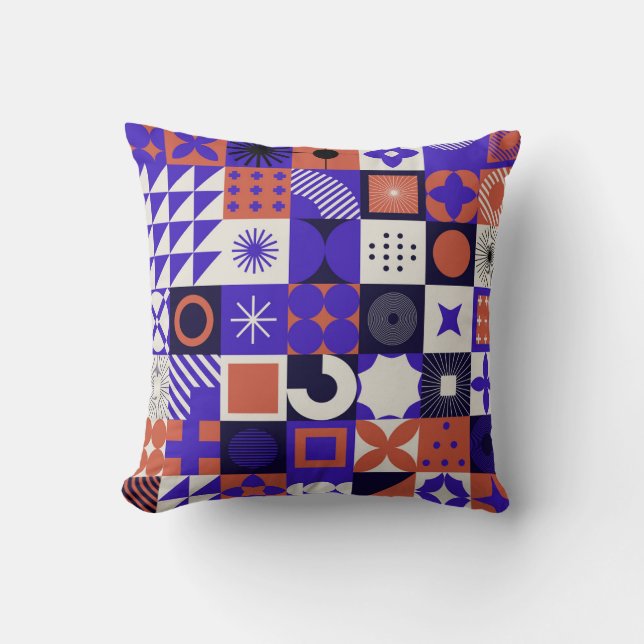 Modern Bauhaus: Bold Geometric Mönster. Kudde (Framsida)