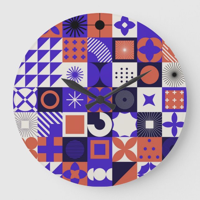 Modern Bauhaus: Bold Geometric Mönster. Stor Klocka (Framsida)