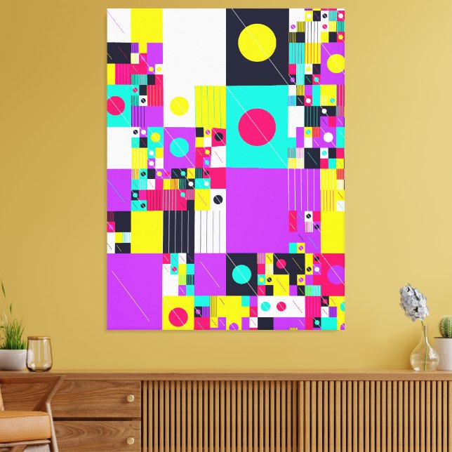 Modern Bauhaus Geometric Pattern  Canvastryck (Insitu (Vardagsrum))