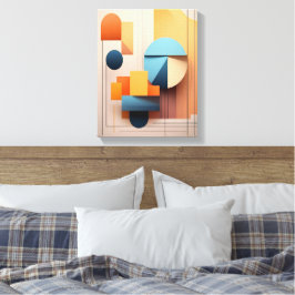 Modern Bauhaus Geometrisk 3D Abstrakt Konstgalleri Canvastryck