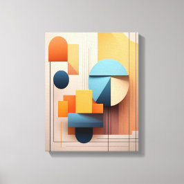 Modern Bauhaus Geometrisk 3D Abstrakt Konstgalleri Canvastryck