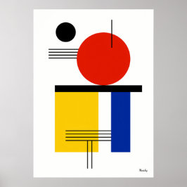 Modern Bauhaus Geometrisk Abstrakt Minimalistisk Poster