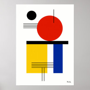 Modern Bauhaus Geometrisk Abstrakt Minimalistisk Poster