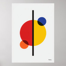 Modern Bauhaus Geometrisk Abstrakt Minimalistisk V Poster