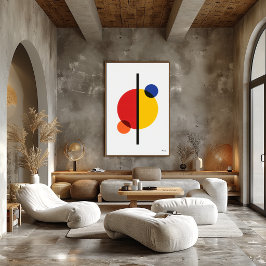 Modern Bauhaus Geometrisk Abstrakt Minimalistisk V Poster