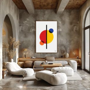 Modern Bauhaus Geometrisk Abstrakt Minimalistisk V Poster