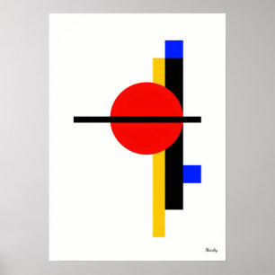 Modern Bauhaus Geometrisk Minimalistisk Väggkonst