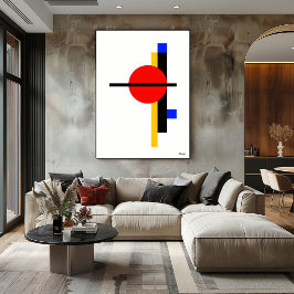 Modern Bauhaus Geometrisk Minimalistisk Väggkonst