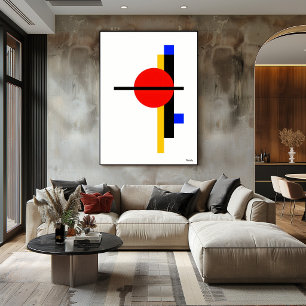 Modern Bauhaus Geometrisk Minimalistisk Väggkonst
