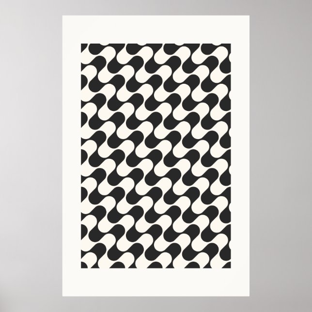 Modern Bauhaus-Inspired Abstrakt Seamless Mönster Poster (Framsidan)