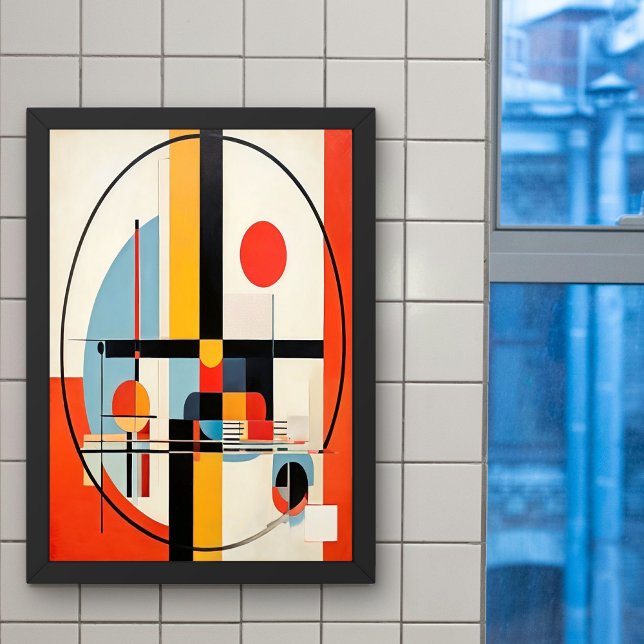 Modern Bauhaus-Inspired Geometric Abstrakt Art Poster (Skapare uppladdad)