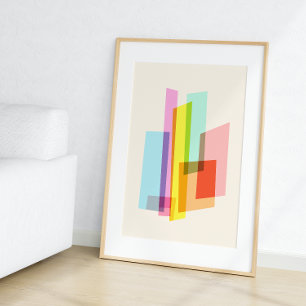 Modern Bauhaus Pastel-Trendig i medelårhundradet G Poster