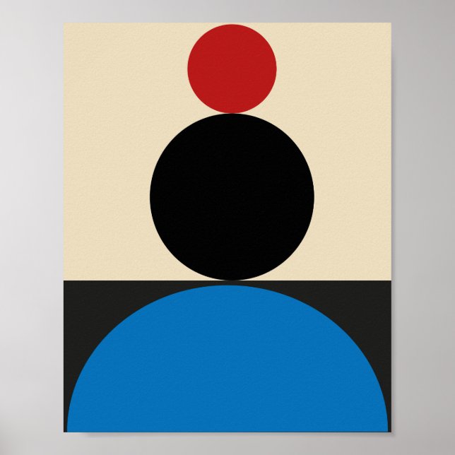 Modern Bauhaus Retro Geometrisk  Poster (Framsidan)