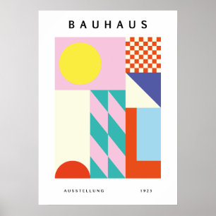 Modern Bauhaus Väggkonst Rosa Gult