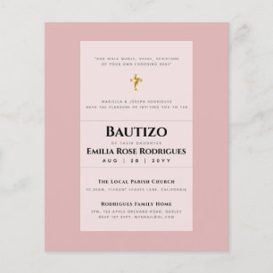 Modern BAUTIZO Bautismo BAPTISM Christening INBJUD Flygblad