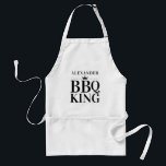 Modern BBQ Kung Krona Grill Pappa Make för honom Förkläde<br><div class="desc">Personlig BBQ Kung Krona Grill Master Vuxen Apron</div>