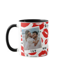 Modern Be My Valentines-läppar Parfoto Initialer