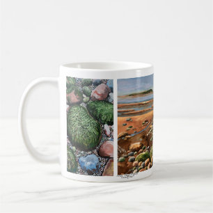 Modern Beach Art /Tides Out/Sjölandskap Kaffemugg