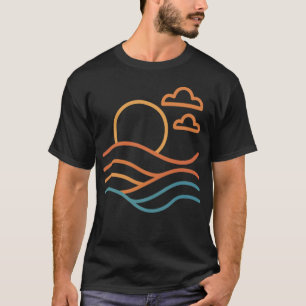 Modern Beach Artwork Manar Mörk T-Shirt