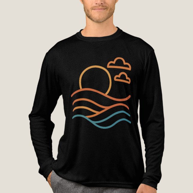 Modern Beach Artwork Manar Tri-blend Shirt T (Framsida)