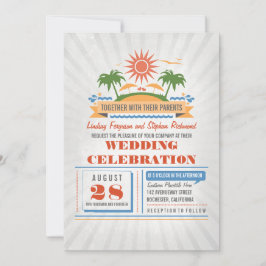 Modern Beach-bröllopsinbjudan Inbjudningar